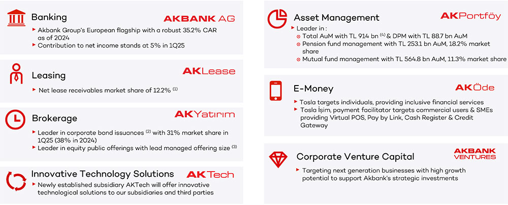 Akbank's subsidiaries

